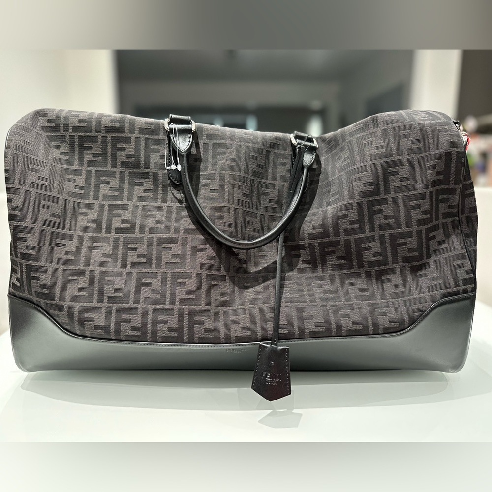 Fendi Large Duffle Bag FF jacquard fabric large bag